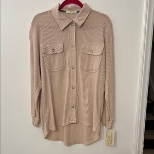 Rewind Taupe Waffle Knit Top